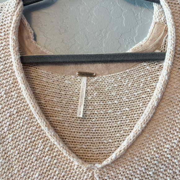 Free people marled bright lights open stitch sweater in beige color small - Picture 9 of 16